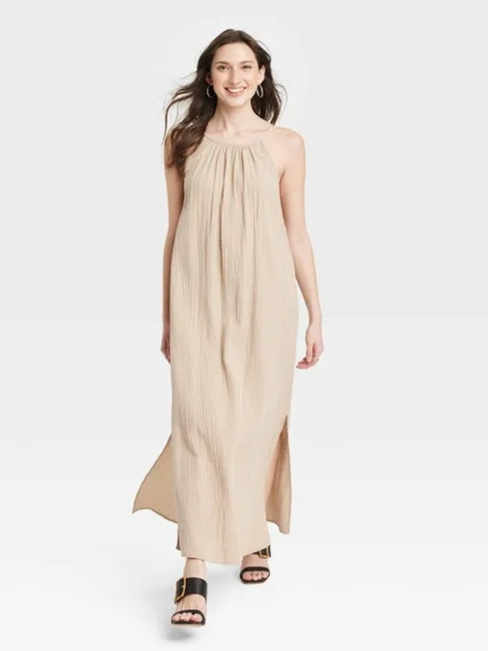Universal Thread Beige Halter Maxi Dress